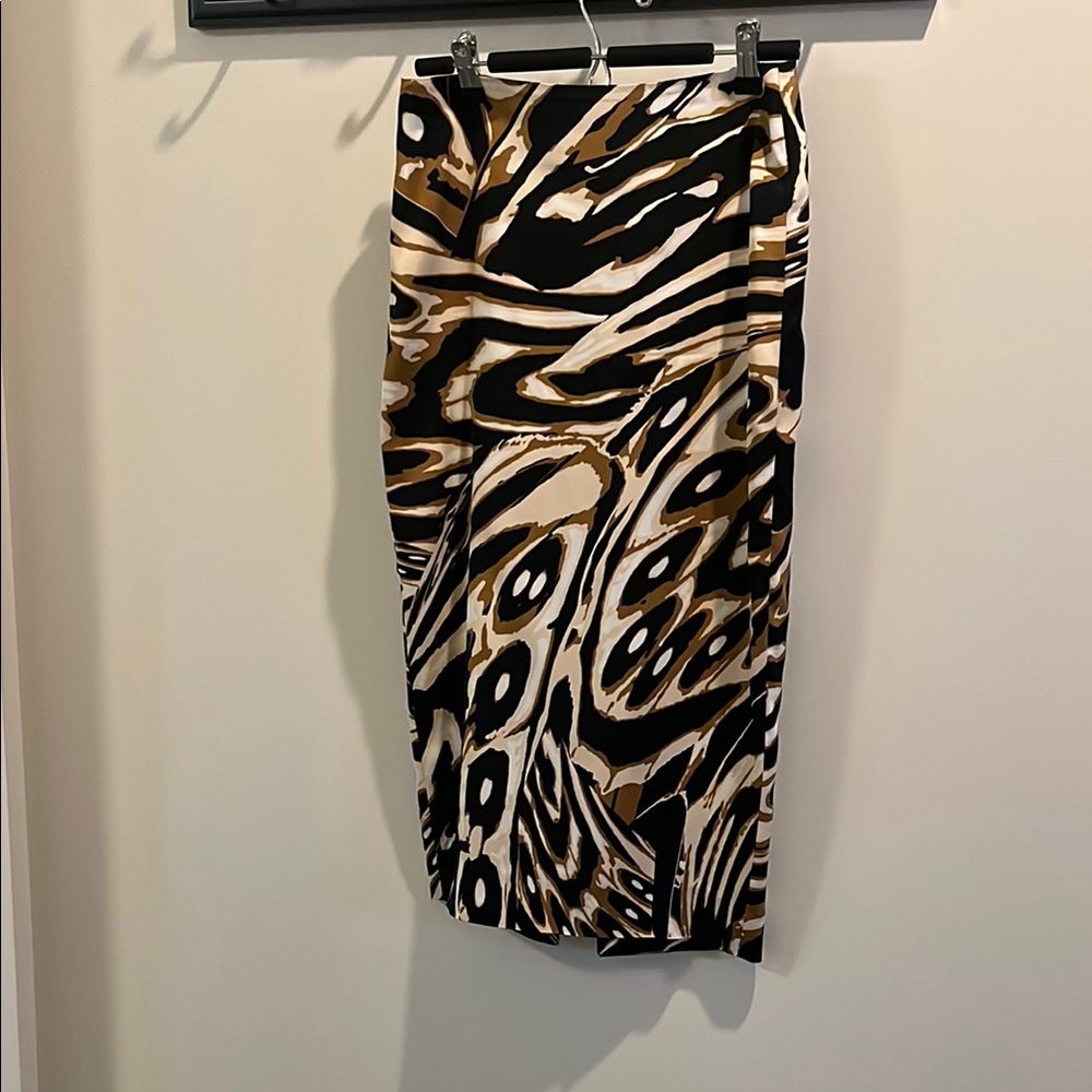Diane Von Furstenberg Black and White Cocktail Midi Skirt